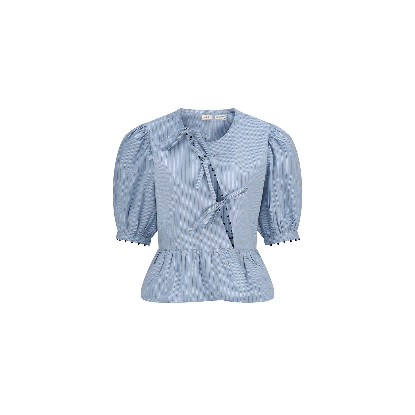 Lily Asymmetric Peplum Tie Blouse
