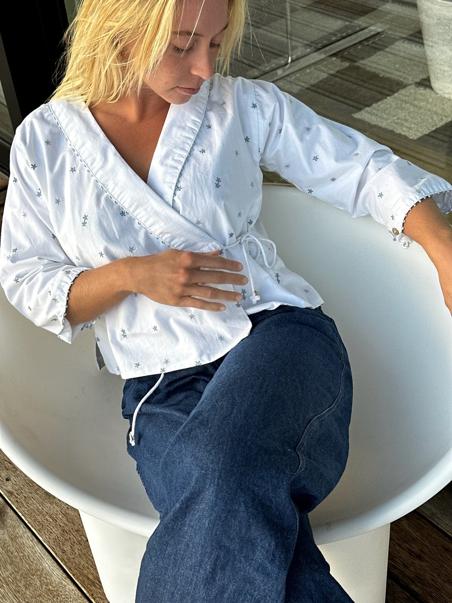 Wrap Top - Blue Bell Ditsy