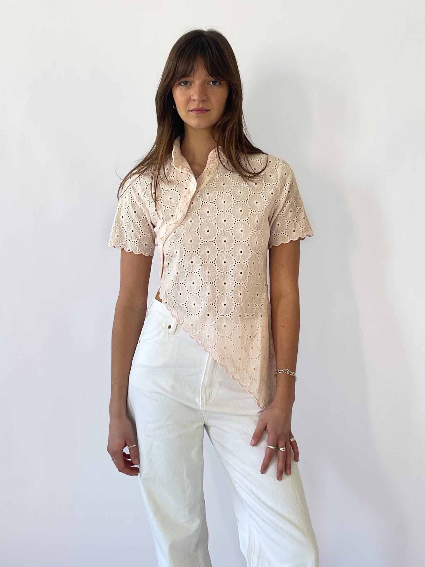 Daisy Asymmetric Top - Blush Pink