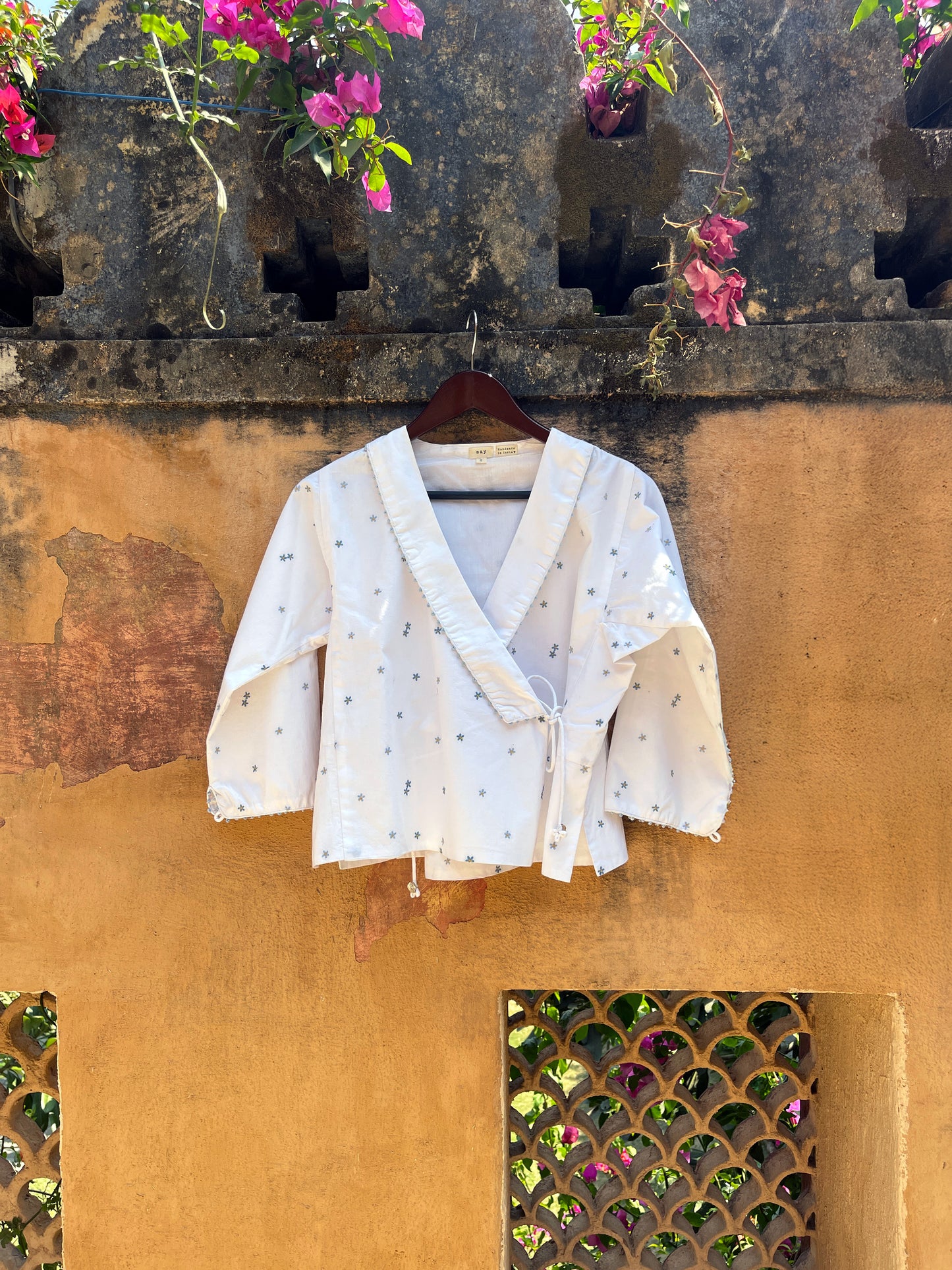 Wrap Top - Blue Bell Ditsy