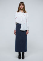 Ditsy Embroidered Shirt - White