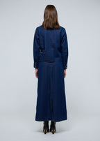 Wave Denim Skirt - Denim