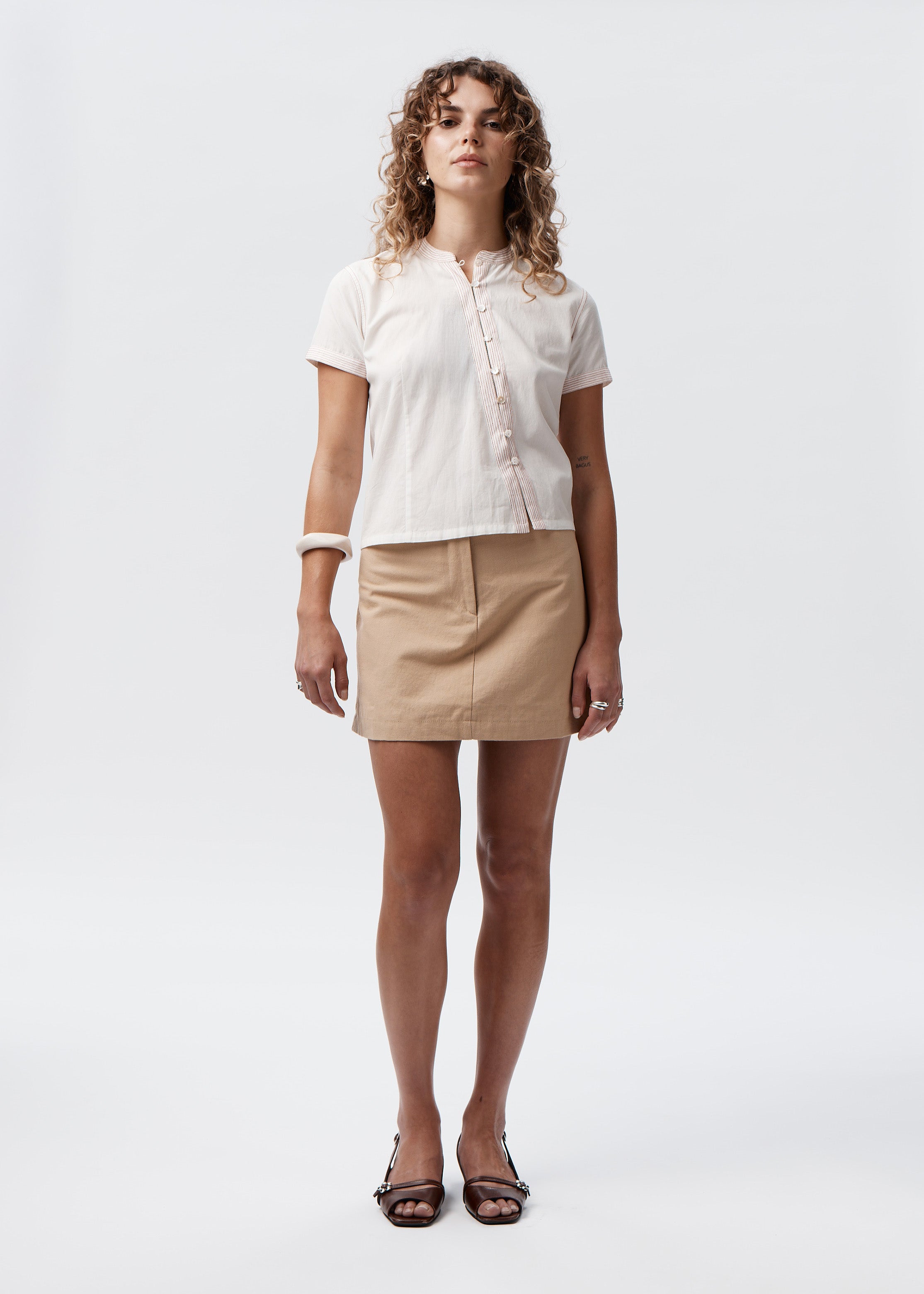 Wave Mini Skirt - Latte