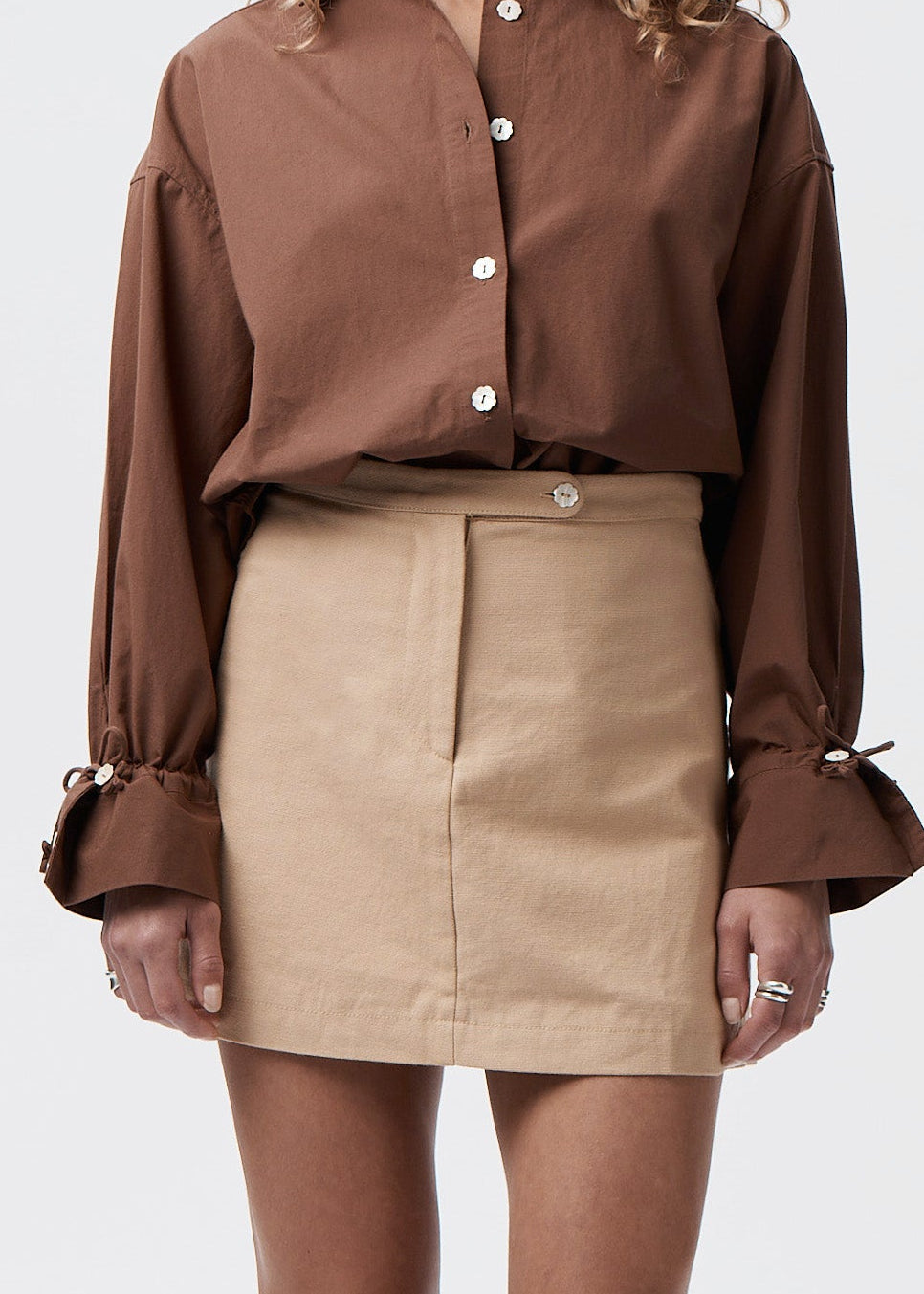 Wave Mini Skirt - Latte