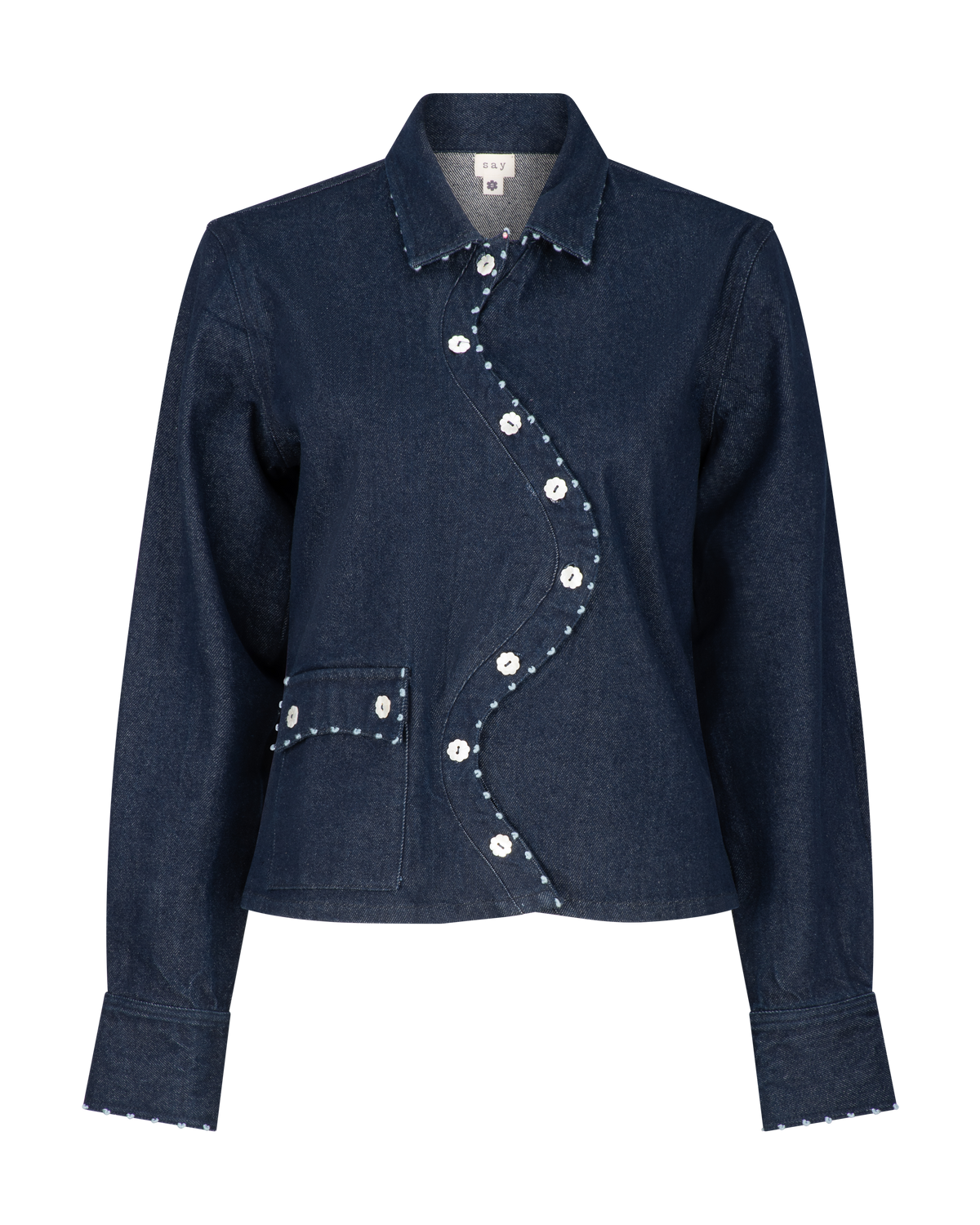 Wave Denim Jacket | Premium Denim | Say the Label