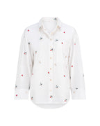 Ditsy Embroidered Shirt - White
