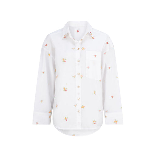 Ditsy Embroidered Shirt - Sherbet