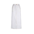 Wave Denim Skirt - Ivory
