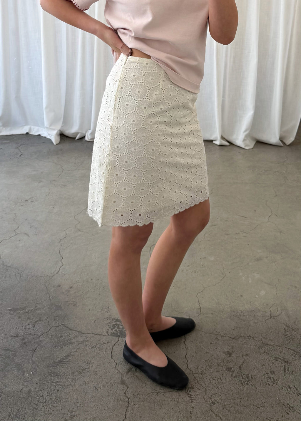 Daisy Skirt Midi - Ivory