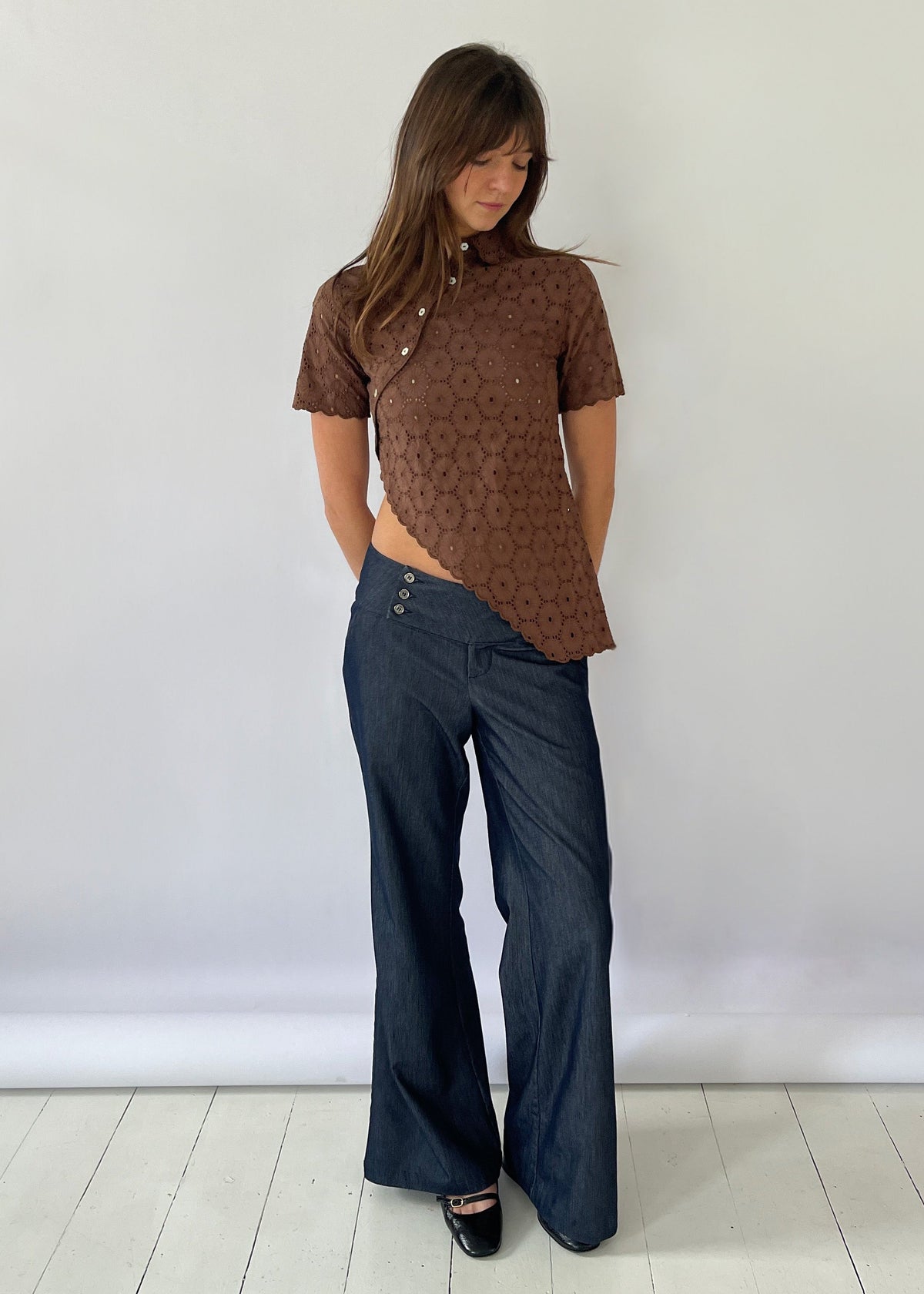 Daisy Asymmetric Top - Chocolate