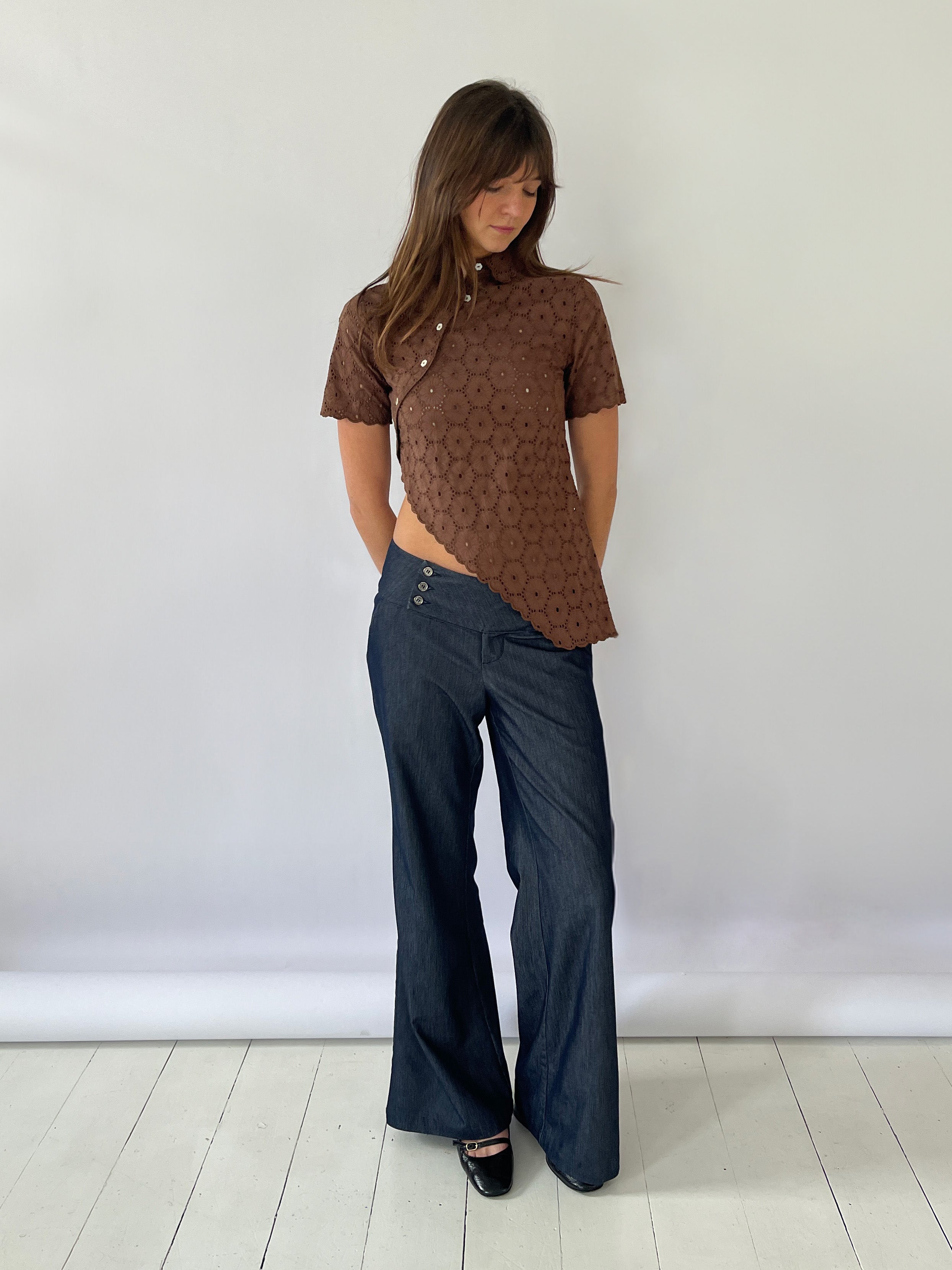 Daisy Asymmetric Top - Chocolate