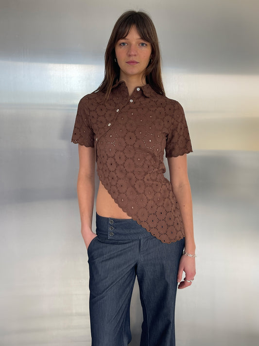 Daisy Asymmetric Top - Chocolate