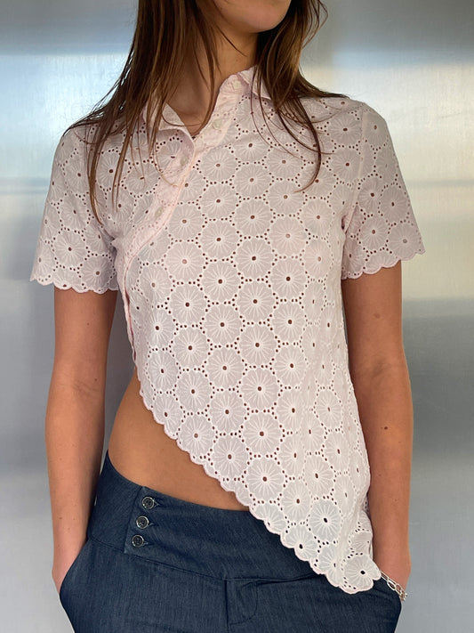 Daisy Asymmetric Top - Blush Pink