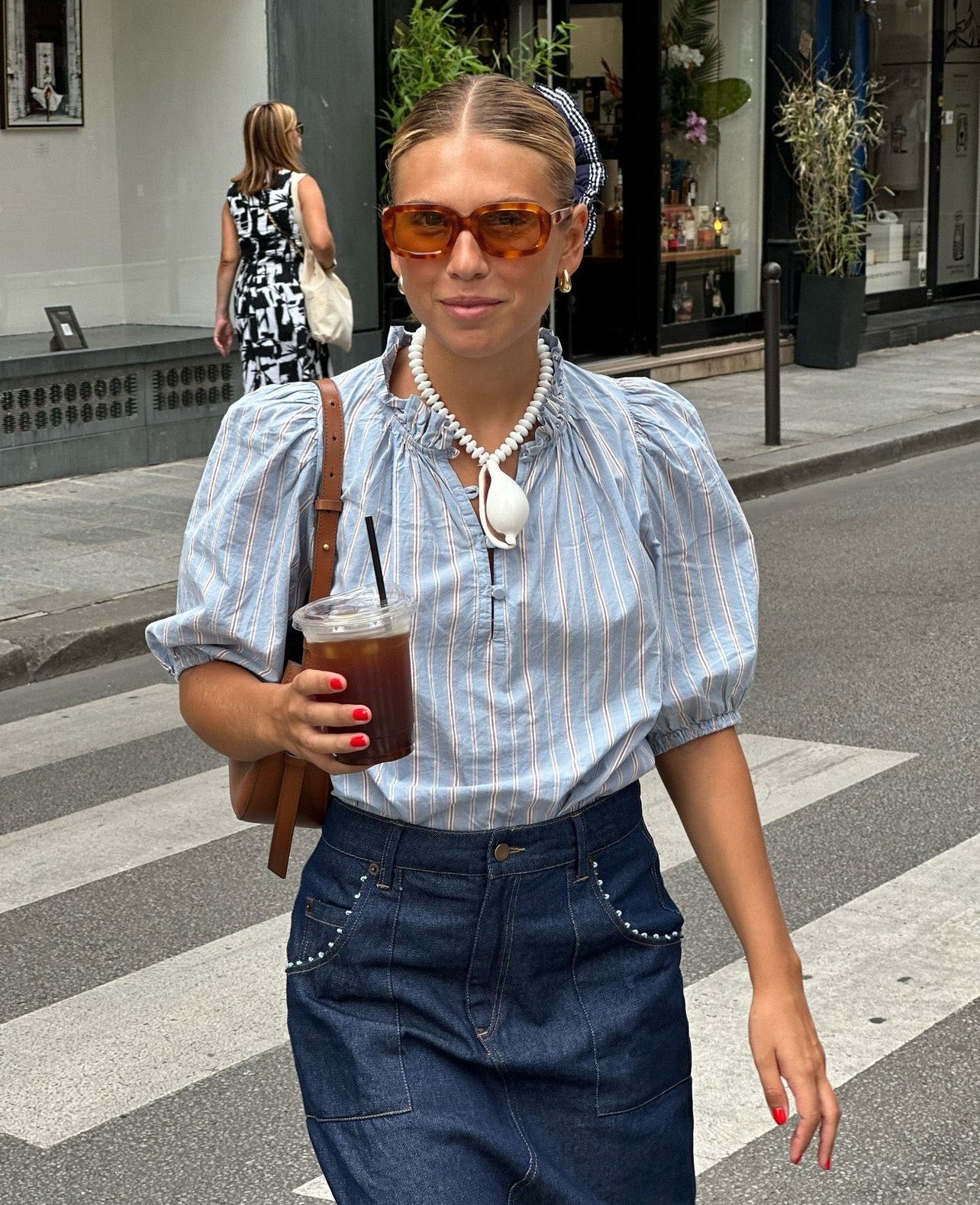 Wave Denim Skirt