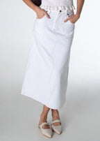 Wave Denim Skirt - Ivory