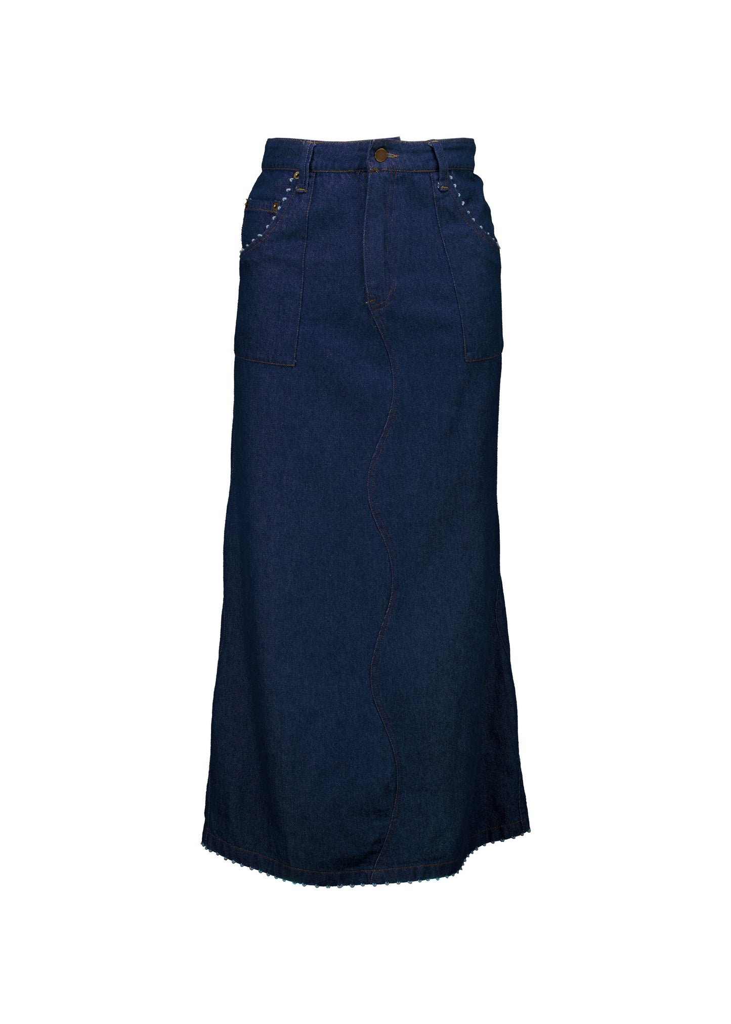 Wave Denim Skirt