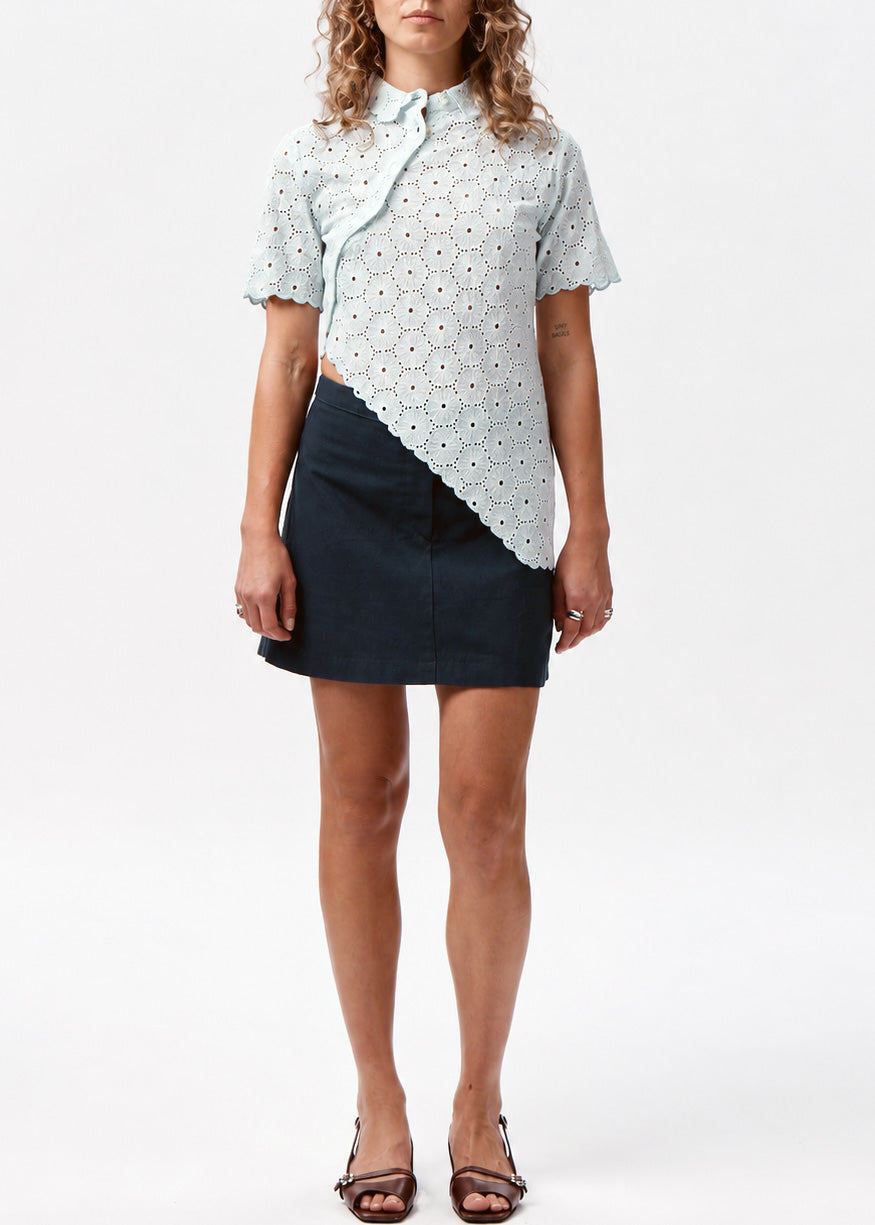 Daisy Asymmetric Top - Powder Blue