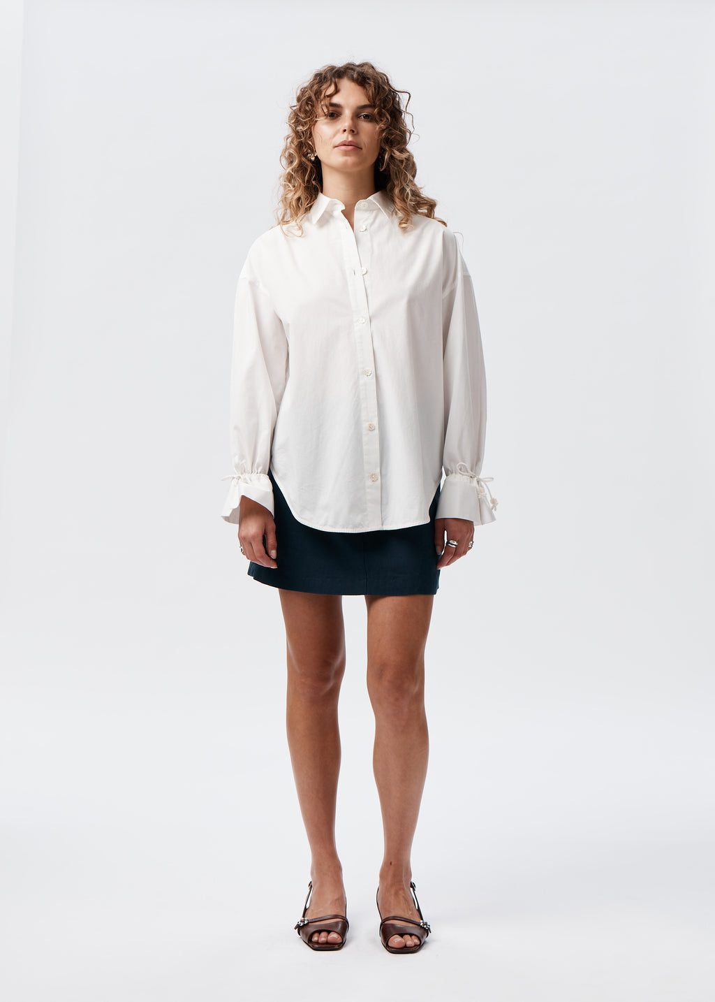 Say the Label Peggy Shirt Ivory Cotton Poplin Women's Shirt Australia