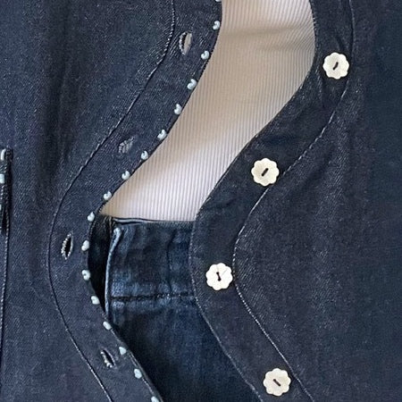 French knots along a placket